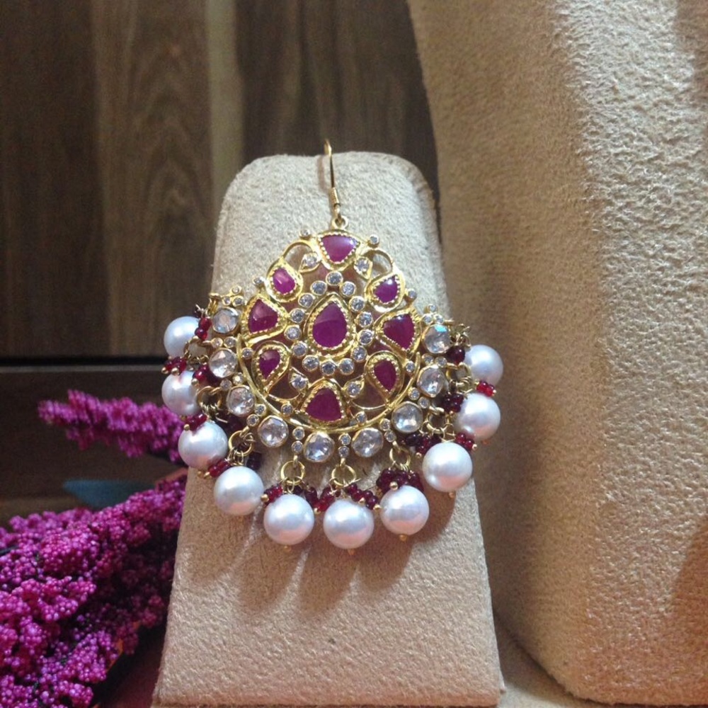 Necklace and Chand Bali Set in silver - Picture 5 of 6
